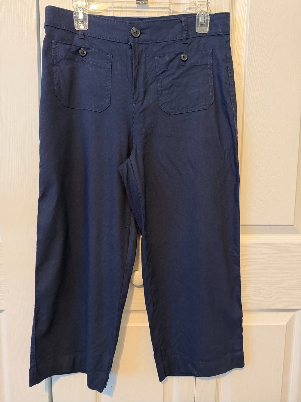 LOFT Navy Blue Casual Straight-Leg Chinos